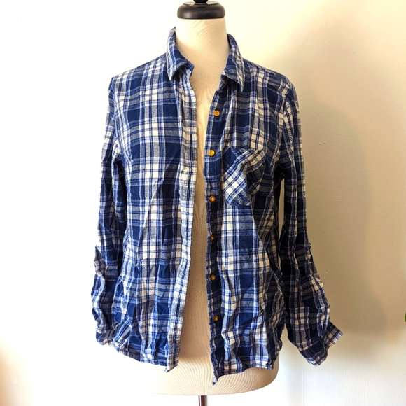 Primark Tops - Primark blue plaid shirt
